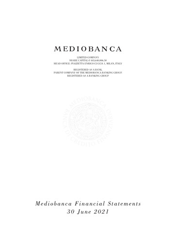 Thumbnail Mediobanca Financial Statement 2020-2021