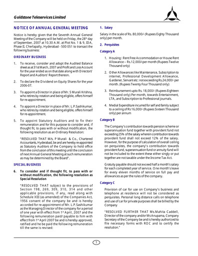 Thumbnail Olectra Greentech Annual Report 2006-2007