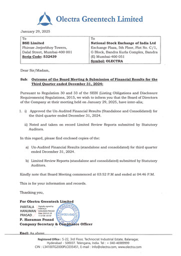 Thumbnail Olectra Greentech Quarterly Report 2024-q3