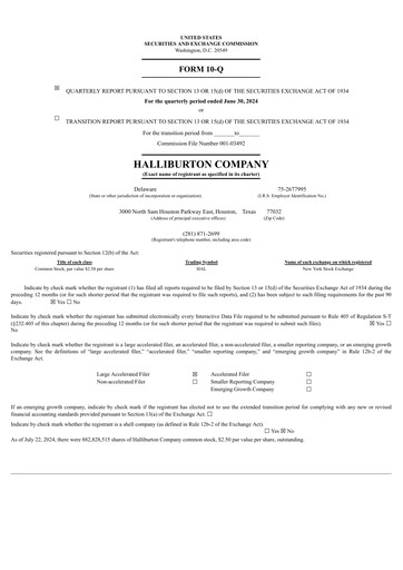 Thumbnail Halliburton Quarterly Report 2024-q2