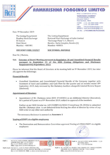 Thumbnail Ramkrishna Forgings Quarterly Report 2019-q2