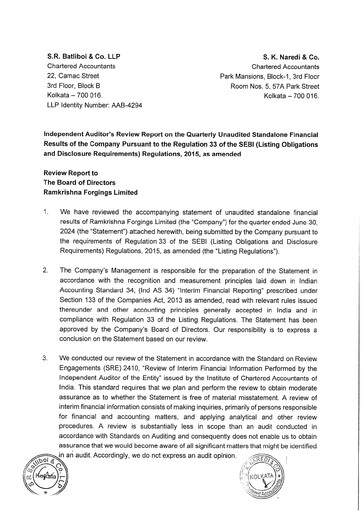 Thumbnail Ramkrishna Forgings Quarterly Report 2024-q1