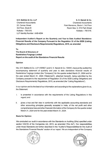 Thumbnail Ramkrishna Forgings Quarterly Report 2024-q4