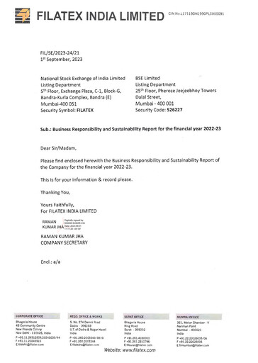 Thumbnail Filatex India
 ESG Report 2022-2023