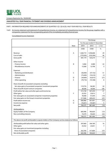 Thumbnail UOL Group Financial Statement 2014