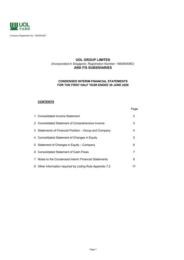 Miniature UOL Group Rapport semestriel 2026-h1