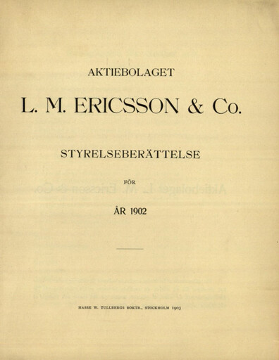 Thumbnail Ericsson Annual Report 1902
