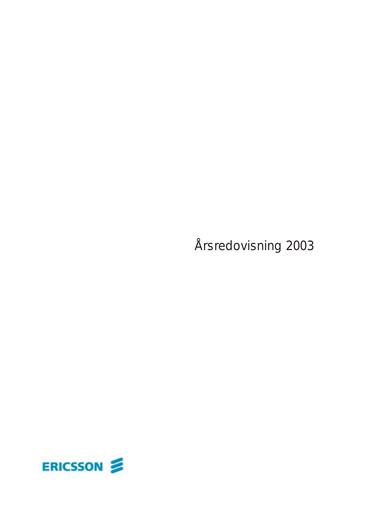 Miniature Ericsson Rapport annuel 2003