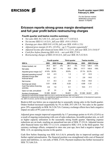 Thumbnail Ericsson Financial Statement 2003