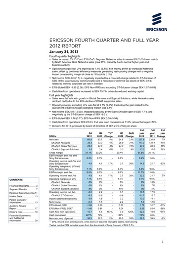 Thumbnail Ericsson Financial Statement 2012