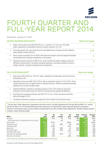 Thumbnail Ericsson Financial Statement 2014