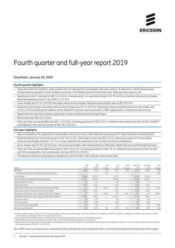 Thumbnail Ericsson Financial Statement 2019
