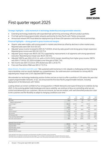 Thumbnail Ericsson Quarterly Report 2025-q1