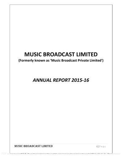 Thumbnail Radio City Annual Report 2015-2016