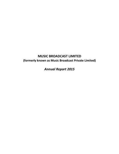 Thumbnail Radio City Annual Report 2015