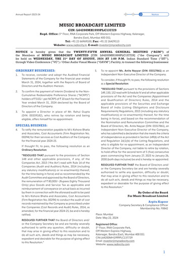 Thumbnail Radio City Annual Report 2024