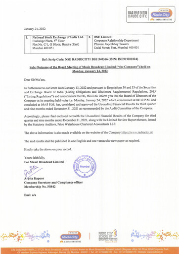 Thumbnail Radio City Quarterly Report 2021-q3