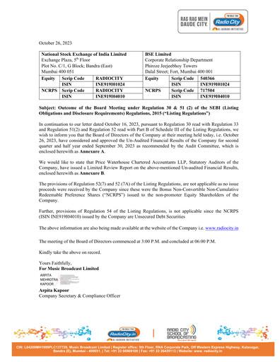 Thumbnail Radio City Quarterly Report 2023-q3