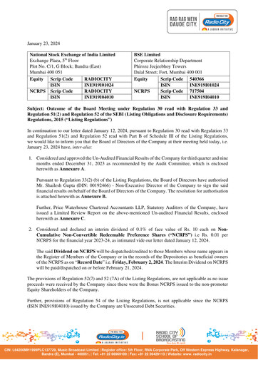 Thumbnail Radio City Quarterly Report 2023-q4