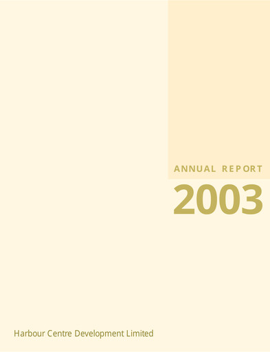 Thumbnail Harbour Centre Development Annual Report 2003