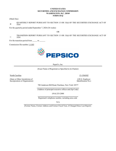 Thumbnail Pepsico Quarterly Report 2024-q3