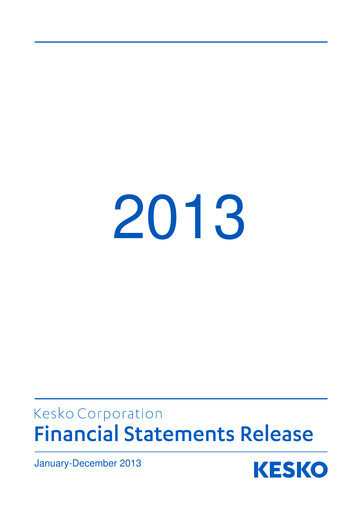 Thumbnail Kesko
 Financial Statement 2013
