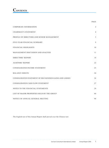 Thumbnail Far East Consortium International Annual Report 2000