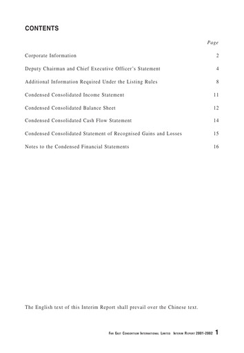 Thumbnail Far East Consortium International Half-year Report 2001-2002