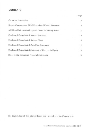Thumbnail Far East Consortium International Half-year Report 2002-2003