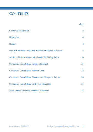 Thumbnail Far East Consortium International Half-year Report 2004-2005