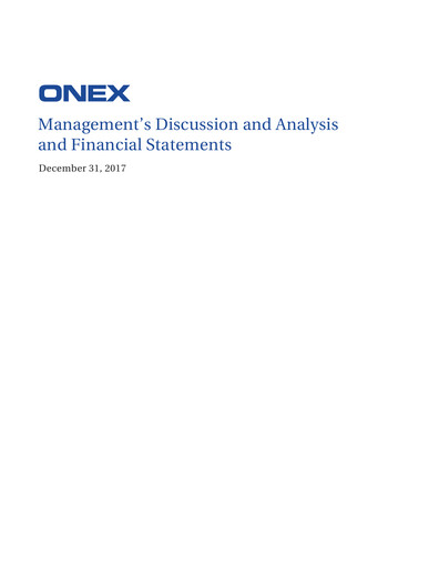 Thumbnail Onex Annual Report 2017