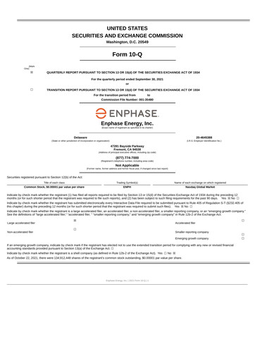 Vorschaubild Enphase Energy
 Quartalsbericht 2021-q3