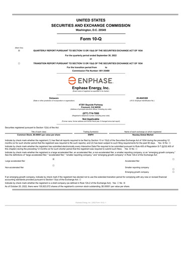 Vorschaubild Enphase Energy
 Quartalsbericht 2022-q3