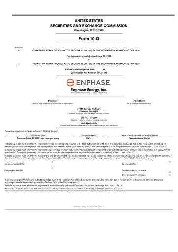 Vorschaubild Enphase Energy
 Quartalsbericht 2025-q2