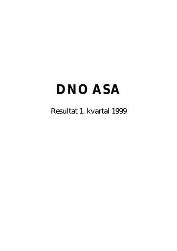 Thumbnail DNO ASA Quarterly Report 1999-q1