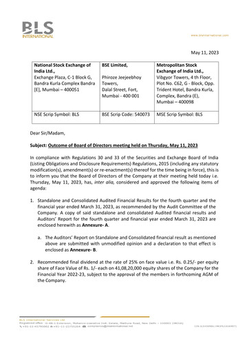 Thumbnail BLS International
 Financial Report 2022-2023