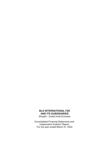 Thumbnail BLS International
 Financial Statement 2021-2022