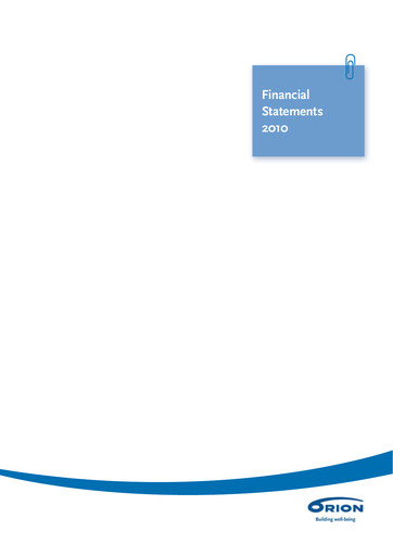 Thumbnail Orion Corporation Financial Statement 2010