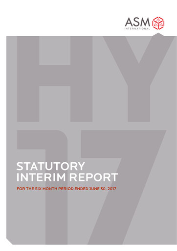 Thumbnail ASM International
 Half-year Report 2017-h1