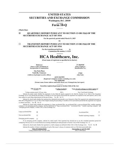 Thumbnail HCA Healthcare Quarterly Report 2025-q1