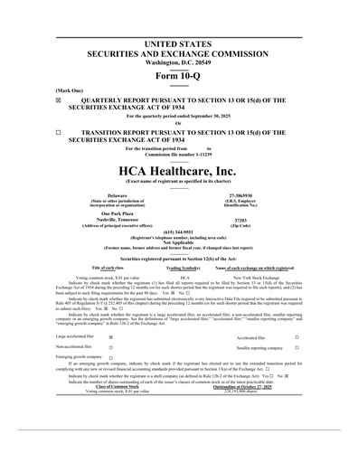Thumbnail HCA Healthcare Quarterly Report 2025-q3