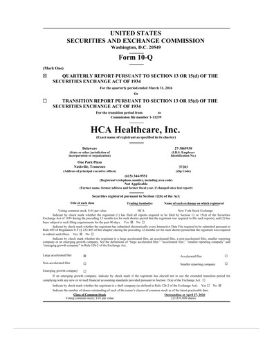 Thumbnail HCA Healthcare Quarterly Report 2026-q1