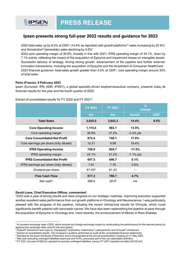 Thumbnail Ipsen Financial Report 2022