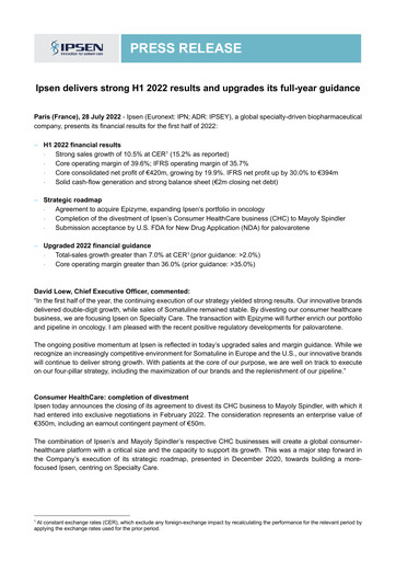 Thumbnail Ipsen Half-year Report 2022-h1