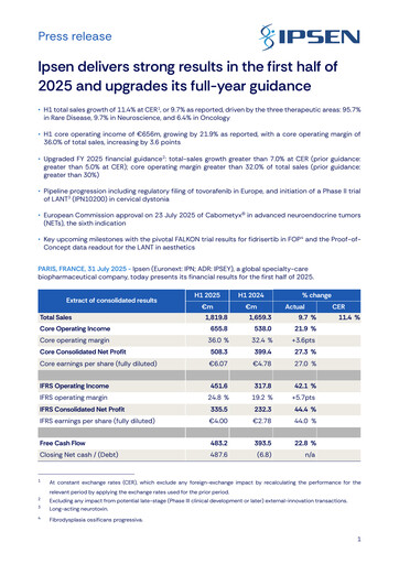 Thumbnail Ipsen Half-year Report 2025-h1
