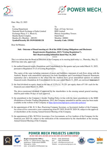Miniature Power Mech Projects Rapport trimestriel 2025-q4