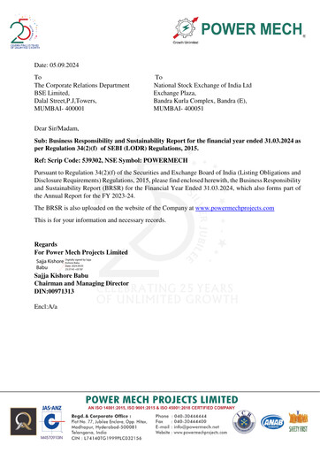 Thumbnail Power Mech Projects Sustainability Report 2023-2024