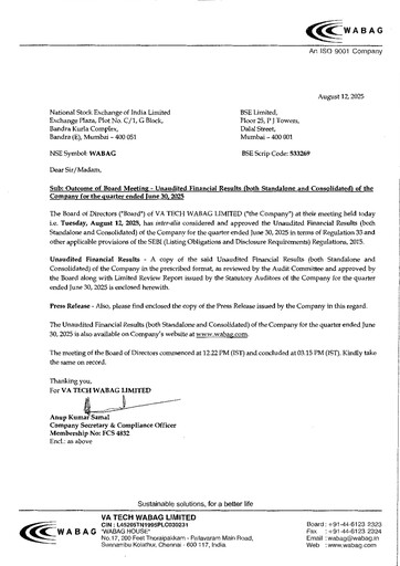 Thumbnail VA Tech Wabag
 Quarterly Report 2025-q1