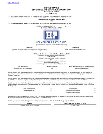 Thumbnail Helmerich & Payne

 Quarterly Report 2022-q2