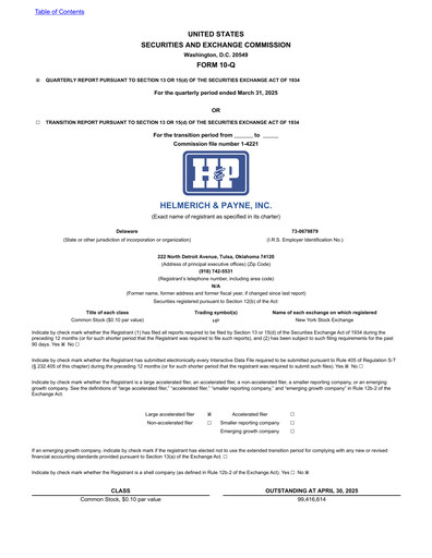 Thumbnail Helmerich & Payne

 Quarterly Report 2025-q2